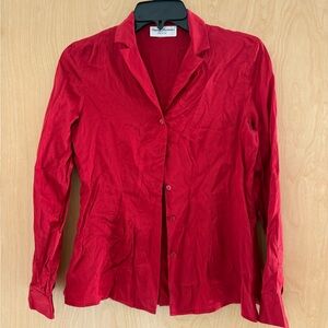 Red Long Sleeve Blouse
